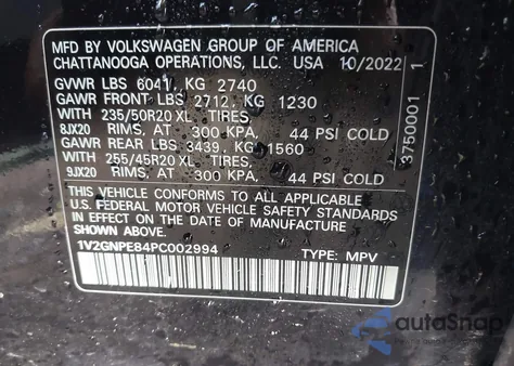 2023 Volkswagen Id.4 Awd Pro S/Awd Pro S Plus from USA, damaged, VIN 1V2GNPE84PC002994